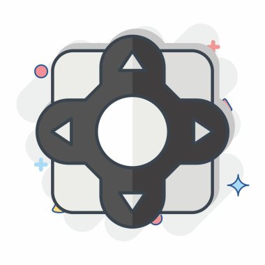 Simge Uzaktan Kontrolü. Klima sembolüyle ilgili. Çizgi roman. Basit dizayn edilebilir. Basit resimleme