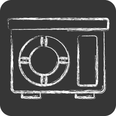 İkon Kapı Ünitesi. Klima sembolüyle ilgili. Tebeşir stili. Basit dizayn edilebilir. Basit resimleme