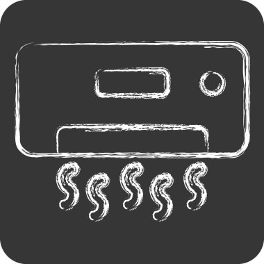 Simge Soğutma. Klima sembolüyle ilgili. Tebeşir stili. Basit dizayn edilebilir. Basit resimleme