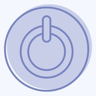 Simge Güç Düğmesi. Klima sembolüyle ilgili. İki ton stili. Basit dizayn edilebilir. Basit resimleme