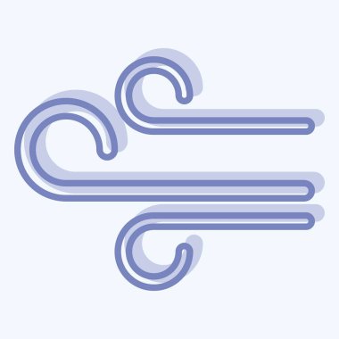 Simge Hava Akımı. Klima sembolüyle ilgili. İki ton stili. Basit dizayn edilebilir. Basit resimleme