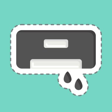 Çıkartma hattı Klima Suyu 'nu kesti. Klima sembolüyle ilgili. Basit dizayn edilebilir. Basit resimleme