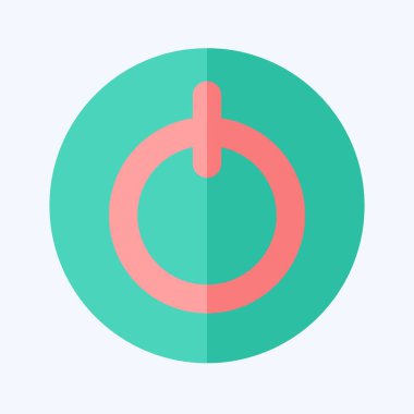 Simge Güç Düğmesi. Klima sembolüyle ilgili. Düz stil. Basit dizayn edilebilir. Basit resimleme