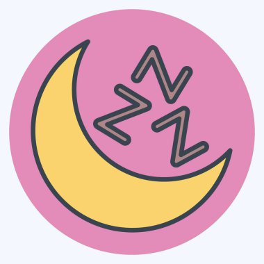 İkon Uyku Havası. Klima sembolüyle ilgili. renk arkadaşı stili. Basit dizayn edilebilir. Basit resimleme