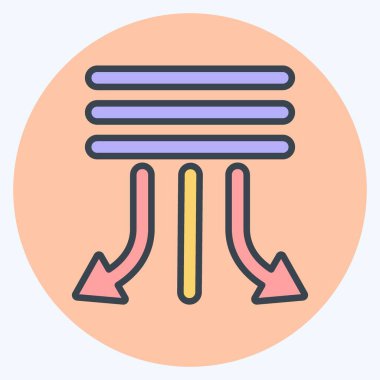 Simge salıncağı. Klima sembolüyle ilgili. renk arkadaşı stili. Basit dizayn edilebilir. Basit resimleme