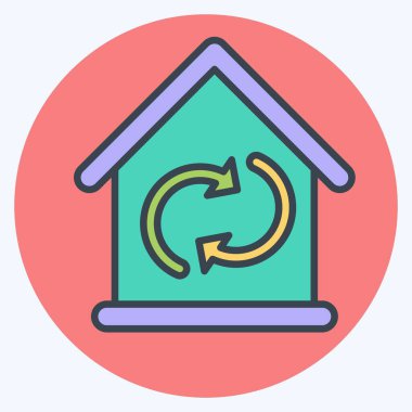 Hava sirkülasyon simgesi. Klima sembolüyle ilgili. renk arkadaşı stili. Basit dizayn edilebilir. Basit resimleme