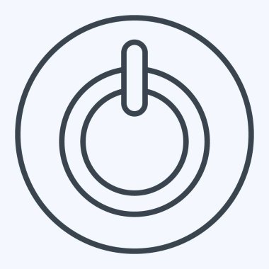 Simge Güç Düğmesi. Klima sembolüyle ilgili. Sıra tarzı. Basit dizayn edilebilir. Basit resimleme