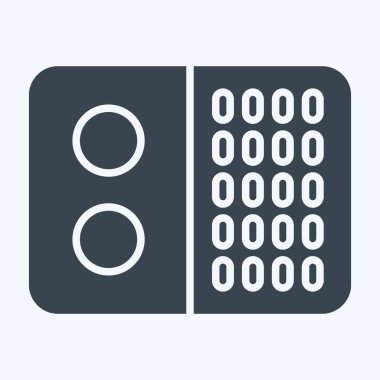 Simge Paneli. Klima sembolüyle ilgili. Kabartma tarzı. Basit dizayn edilebilir. Basit resimleme