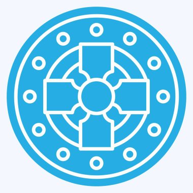 Simge Sikkesi. Kelt sembolüyle ilgili. Mavi gözlü. Basit dizayn edilebilir. Basit resimleme