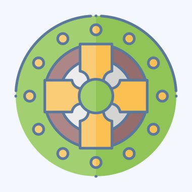 Simge Sikkesi. Kelt sembolüyle ilgili. Karalama stili. Basit dizayn edilebilir. Basit resimleme