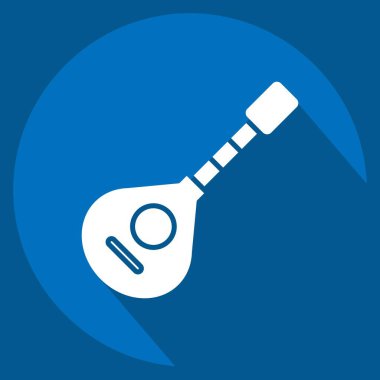 İkon Bouzouki. Kelt sembolüyle ilgili. Uzun gölge tarzı. Basit dizayn edilebilir. Basit resimleme