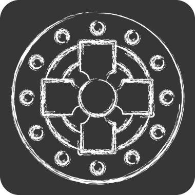 Simge Sikkesi. Kelt sembolüyle ilgili. Tebeşir stili. Basit dizayn edilebilir. Basit resimleme