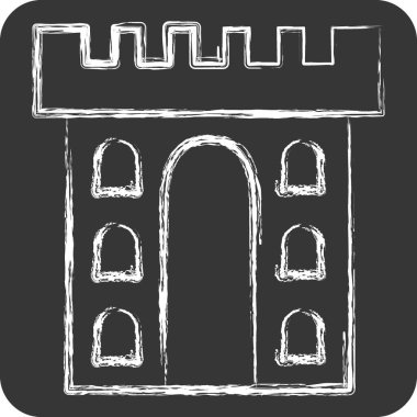 Simge Kalesi. Kelt sembolüyle ilgili. Tebeşir stili. Basit dizayn edilebilir. Basit resimleme