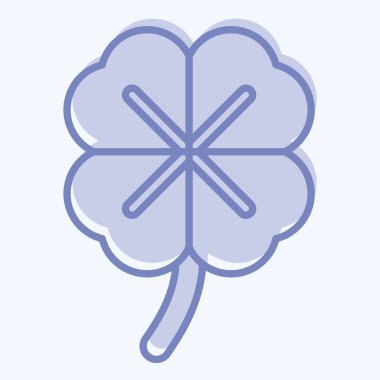 İkon Yonca. Kelt sembolüyle ilgili. İki ton stili. Basit dizayn edilebilir. Basit resimleme