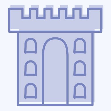 Simge Kalesi. Kelt sembolüyle ilgili. İki ton stili. Basit dizayn edilebilir. Basit resimleme