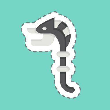 Çıkartma çizgisi Carnyx 'i kesti. Kelt sembolüyle ilgili. Basit dizayn edilebilir. Basit resimleme