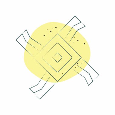 Icon Brigid Cross. Kelt sembolüyle ilgili. Renkli Leke Biçimi. Basit dizayn edilebilir. Basit resimleme