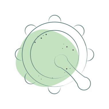 Icon Bodhran. Kelt sembolüyle ilgili. Renkli Leke Biçimi. Basit dizayn edilebilir. Basit resimleme