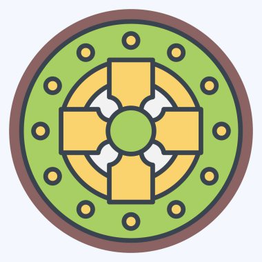 Simge Sikkesi. Kelt sembolüyle ilgili. renk arkadaşı stili. Basit dizayn edilebilir. Basit resimleme