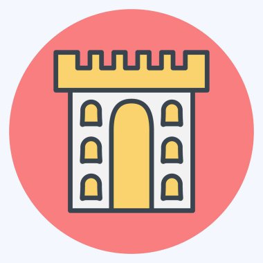 Simge Kalesi. Kelt sembolüyle ilgili. renk arkadaşı stili. Basit dizayn edilebilir. Basit resimleme