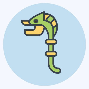 İkon Carnyx. Kelt sembolüyle ilgili. renk arkadaşı stili. Basit dizayn edilebilir. Basit resimleme