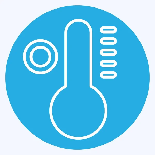 Teplota Ikon Související Symbolem Klimatizace Stylu Modrých Očí Jednoduchý Design — Stockový vektor