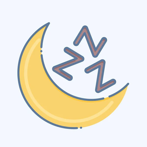 Icon睡眠情绪 与空调符号有关 涂鸦风格 简单的设计可以编辑 简单的例子 — 图库矢量图片