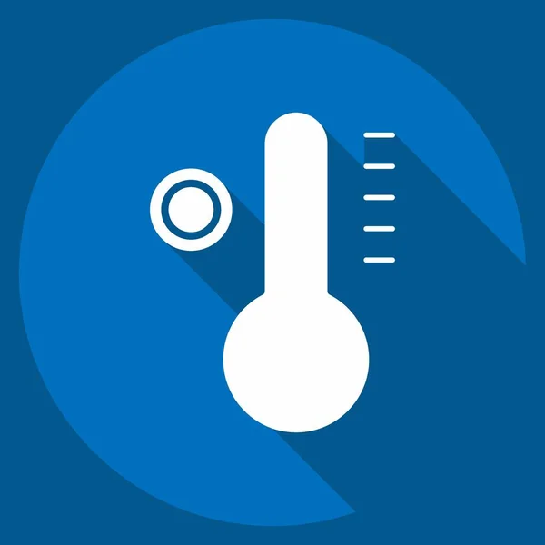 Symboltemperatur Zusammenhang Mit Klimaanlage Symbol Lange Schatten Einfaches Design Editierbar — Stockvektor