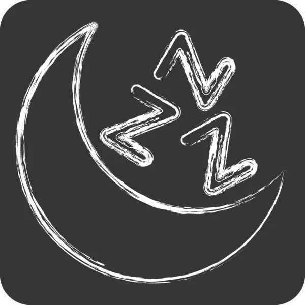Icon睡眠情绪 与空调符号有关 粉笔风格 简单的设计可以编辑 简单的例子 — 图库矢量图片