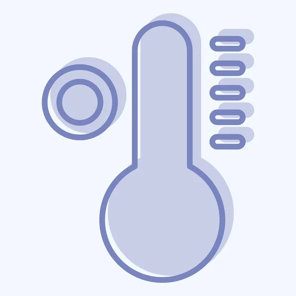 Teplota Ikon Související Symbolem Klimatizace Dvoubarevný Styl Jednoduchý Design Upravitelný — Stockový vektor