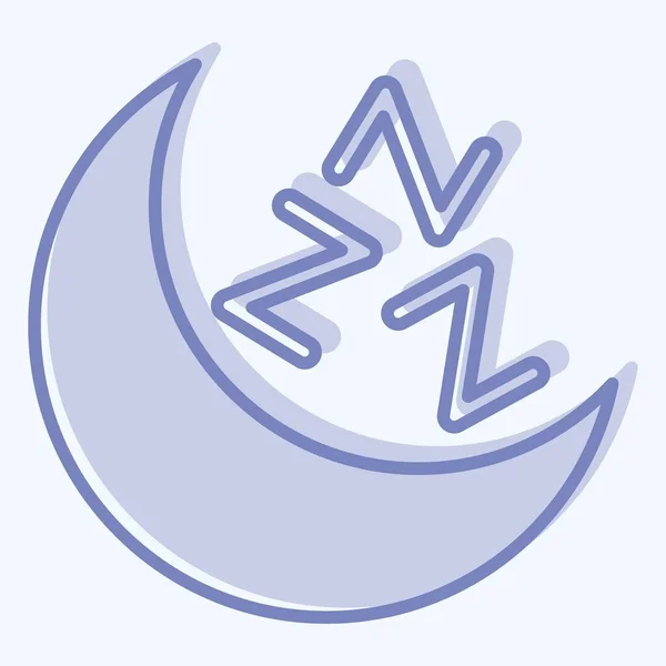 Icon Sleep Mood Related Air Conditioning Symbol Two Tone Style — Stock Vector