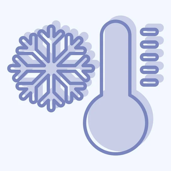Icône Froid Lié Symbole Climatisation Style Deux Tons Conception Simple — Image vectorielle