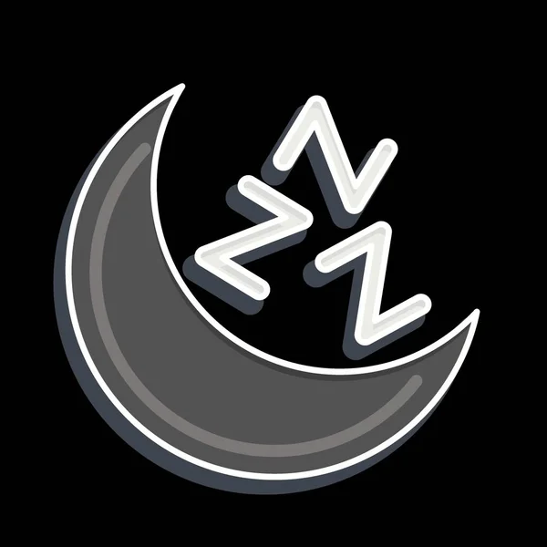 Икона Спящее Настроение Отношению Символу Кондиционер Глянцевый Стиль Простой Дизайн — стоковый вектор