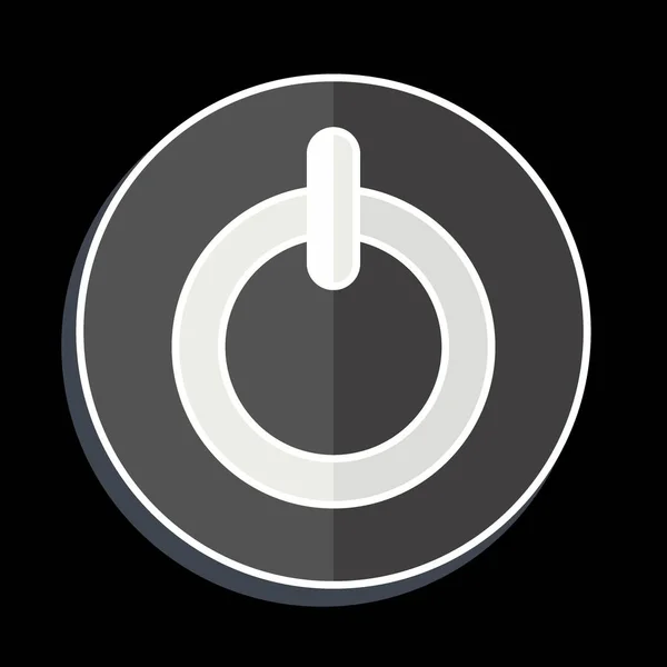 Icon Power Button Пов Язаний Символом Повітряного Кондиціонування Блискучий Стиль — стоковий вектор