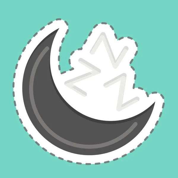 Sticker Lijn Doorgesneden Sleep Mood Gerelateerd Aan Airconditioning Symbool Eenvoudig — Stockvector