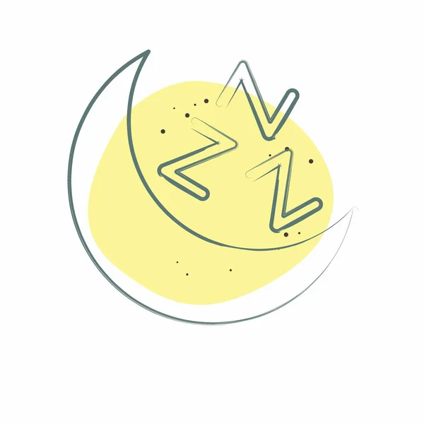 Icon Sleep Mood Relacionado Con Símbolo Aire Acondicionado Color Spot — Vector de stock
