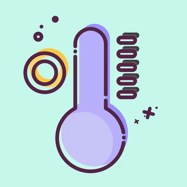 Teplota Ikon Související Symbolem Klimatizace Mbe Styl Jednoduchý Design Upravitelný — Stockový vektor