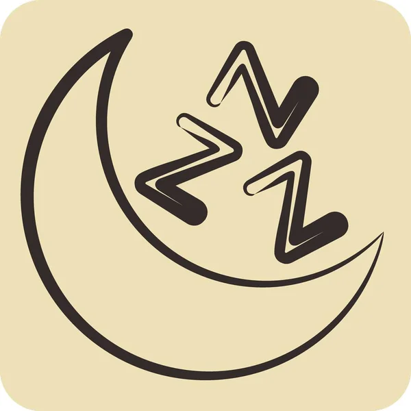 Icon Sleep Mood Related Air Conditioning Symbol Hand Drawn Style — Stock Vector