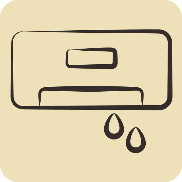 Icon Κλιματισμός Νερό Σχέση Σύμβολο Κλιματισμού Χειροποίητο Στυλ Απλό Σχεδιασμό — Διανυσματικό Αρχείο