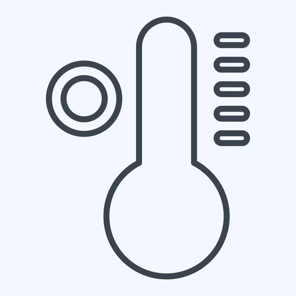 Icono Temperatura Relacionado Con Símbolo Aire Acondicionado Estilo Línea Diseño — Vector de stock
