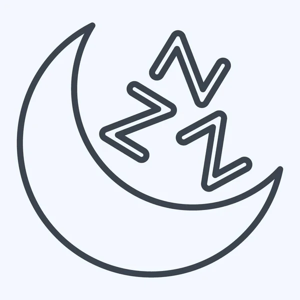Ікона Сон Муд Пов Язаний Символом Повітряного Кондиціонування Стиль Рядка — стоковий вектор