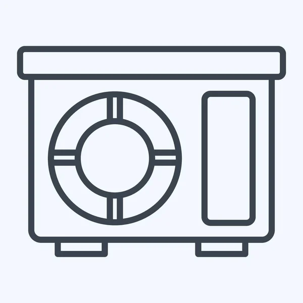Icon Out Door Unit Relacionado Com Símbolo Condicionado Estilo Linha — Vetor de Stock