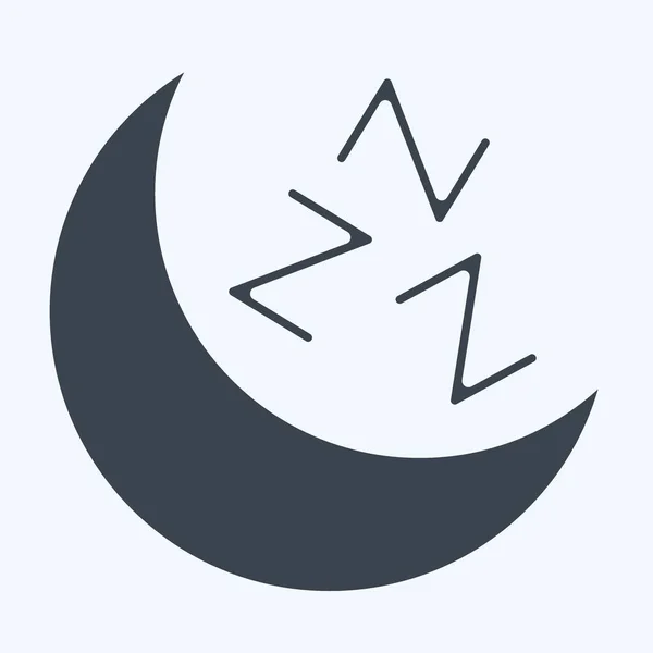 Icon Sleep Mood Zusammenhang Mit Klimaanlage Symbol Glyphen Stil Einfaches — Stockvektor