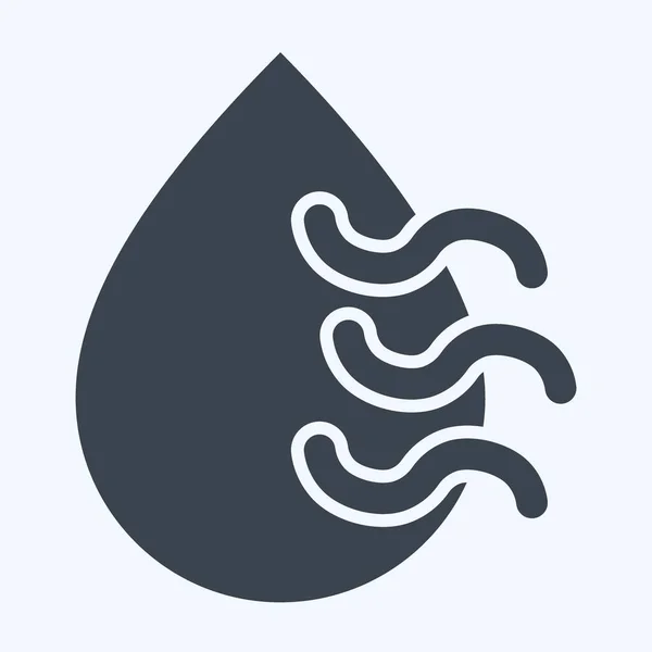 Ikona Sucha Związane Symbolem Klimatyzacji Styl Glifowy Prosty Projekt Można — Wektor stockowy