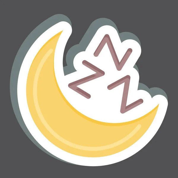 Sticker Sleep Mood Relacionado Com Símbolo Condicionado Design Simples Editável —  Vetores de Stock