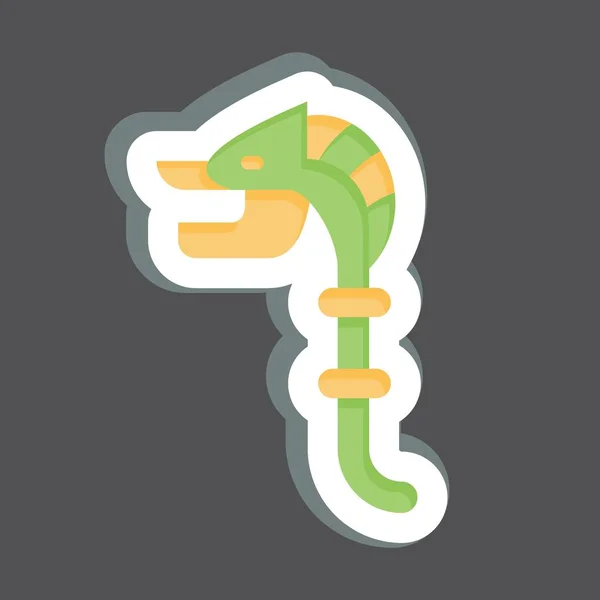 Sticker Carnyx Related Celtic Symbol Simple Design Editable Simple Illustration — Stock Vector