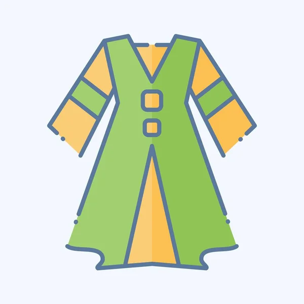 Sukienka Ikony Związane Symbolem Celtyckim Stylu Bazgrołów Prosty Projekt Można — Wektor stockowy