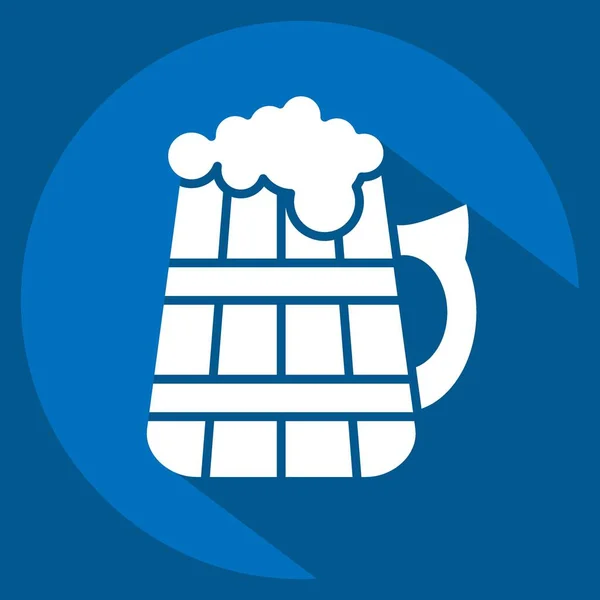 Icon Beer Související Keltským Symbolem Dlouhý Styl Stínu Jednoduchý Design — Stockový vektor