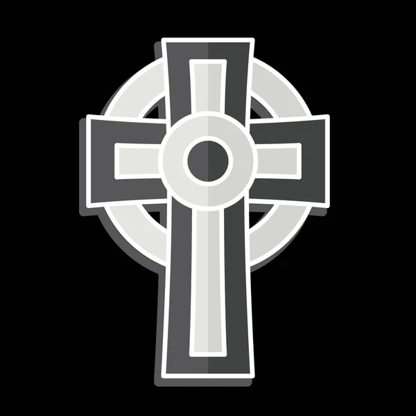 Icon Cross Связано Кельтским Символом Глянцевый Стиль Простой Дизайн Редактируемый — стоковый вектор