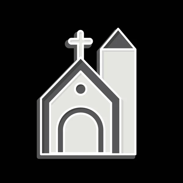 Εκκλησία Εικόνες Που Σχετίζονται Κέλτικο Σύμβολο Γυαλιστερό Στυλ Απλό Σχεδιασμό — Διανυσματικό Αρχείο